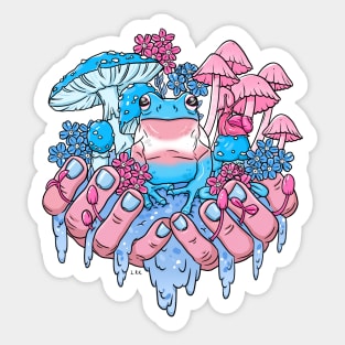 Transgender Frog Fungi Handful Sticker